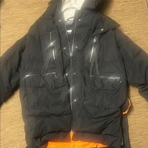 OLAY Black and Gray Jacket Label